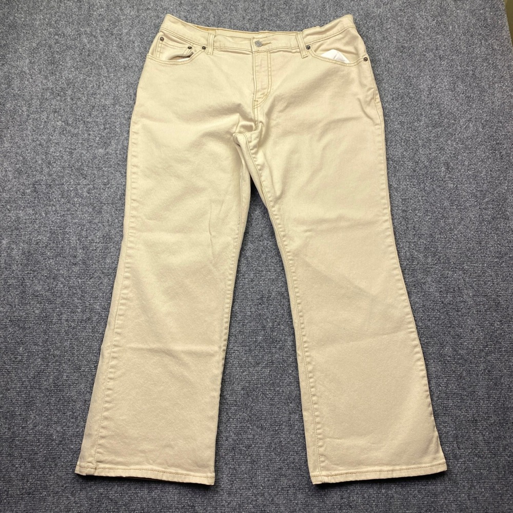VTG Levis 550 Relaxed Bootcut Jeans‎ Tan Khaki Stretch Denim Pants 16M 2006